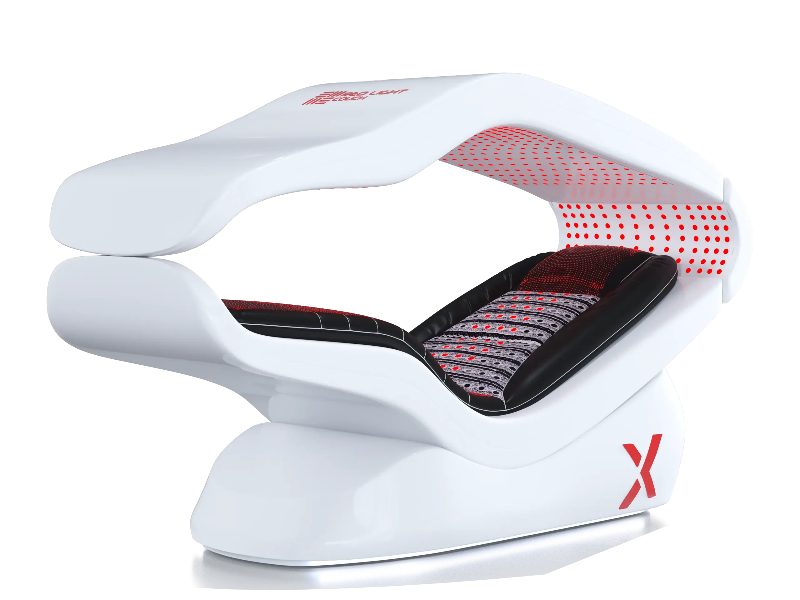 Red Light Couch PEMF HaloX multi-technology wellness platform, full couch view