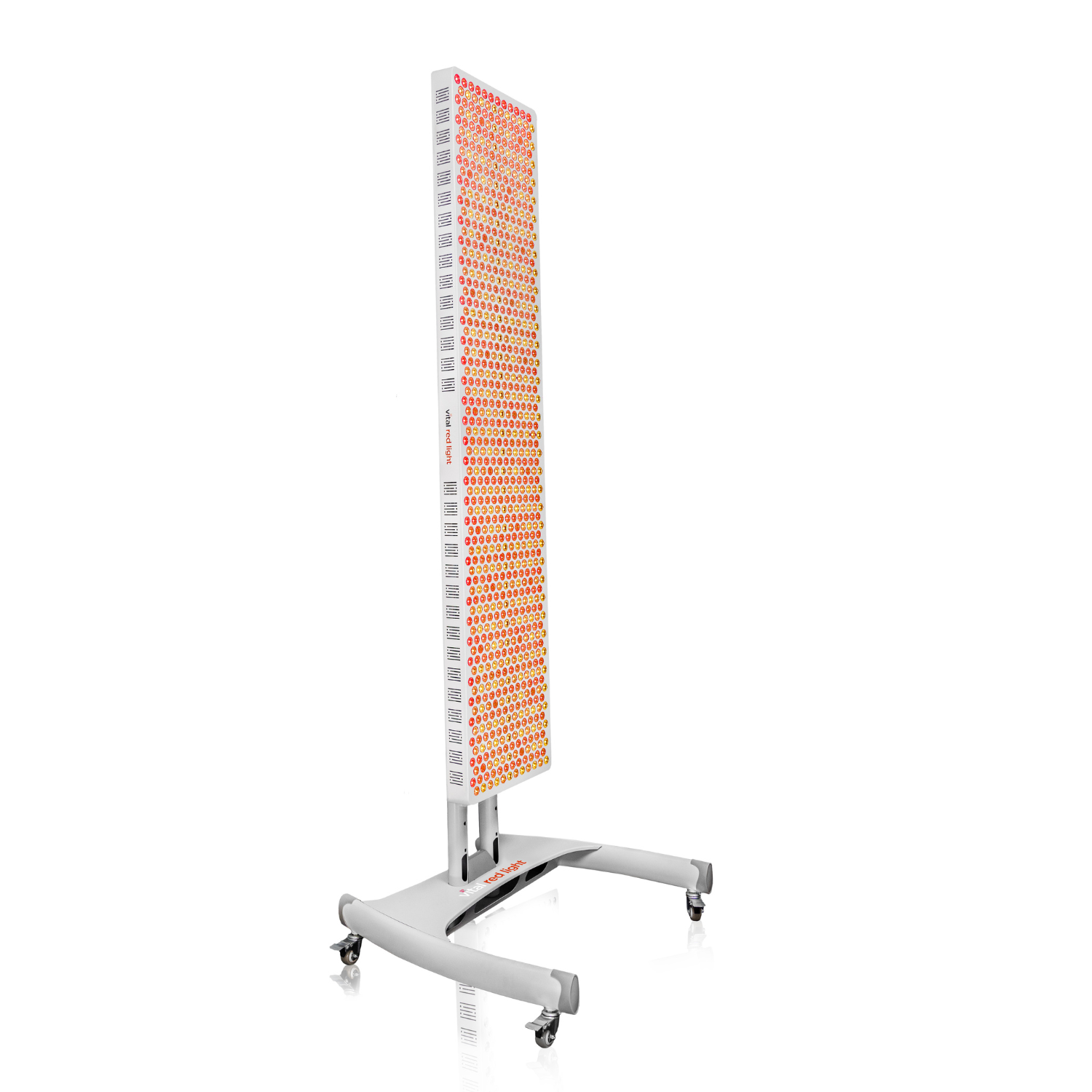 Vital Premier 9-wavelength red light therapy panel on rolling stand for professional full-body treatment