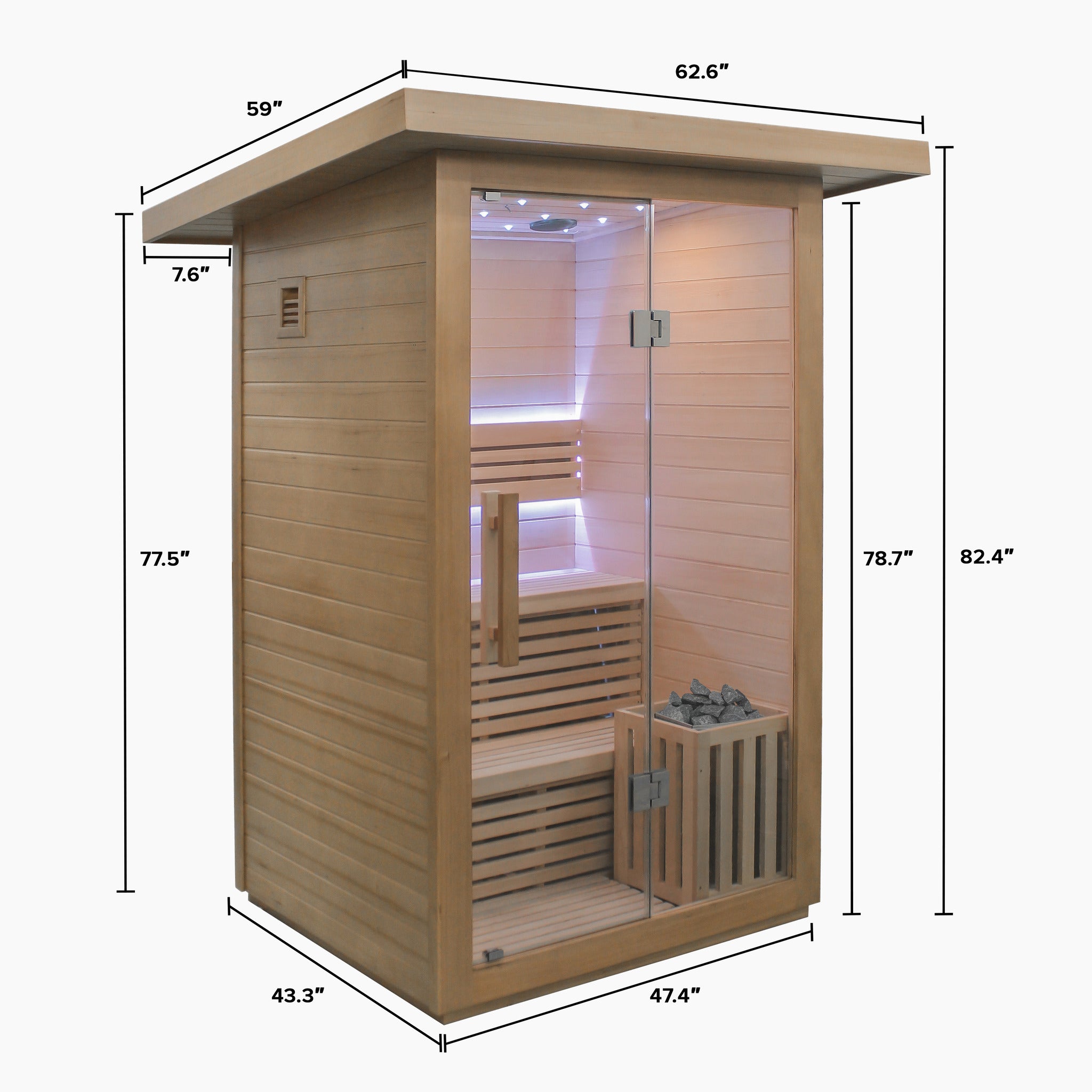 2 Person Traditional Sauna & Acrylic Plunge - The Recovery Outlet
