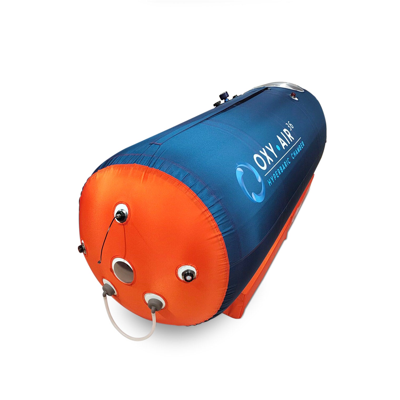 Soft-shell hyperbaric chamber interior with comfort mattress and oxygen mask