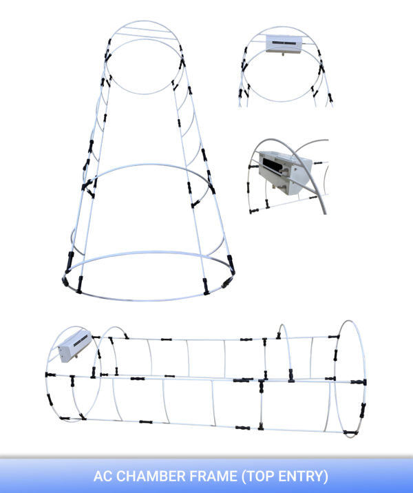 Internal metal support frame for the soft shell hyperbaric oxygen chamber
