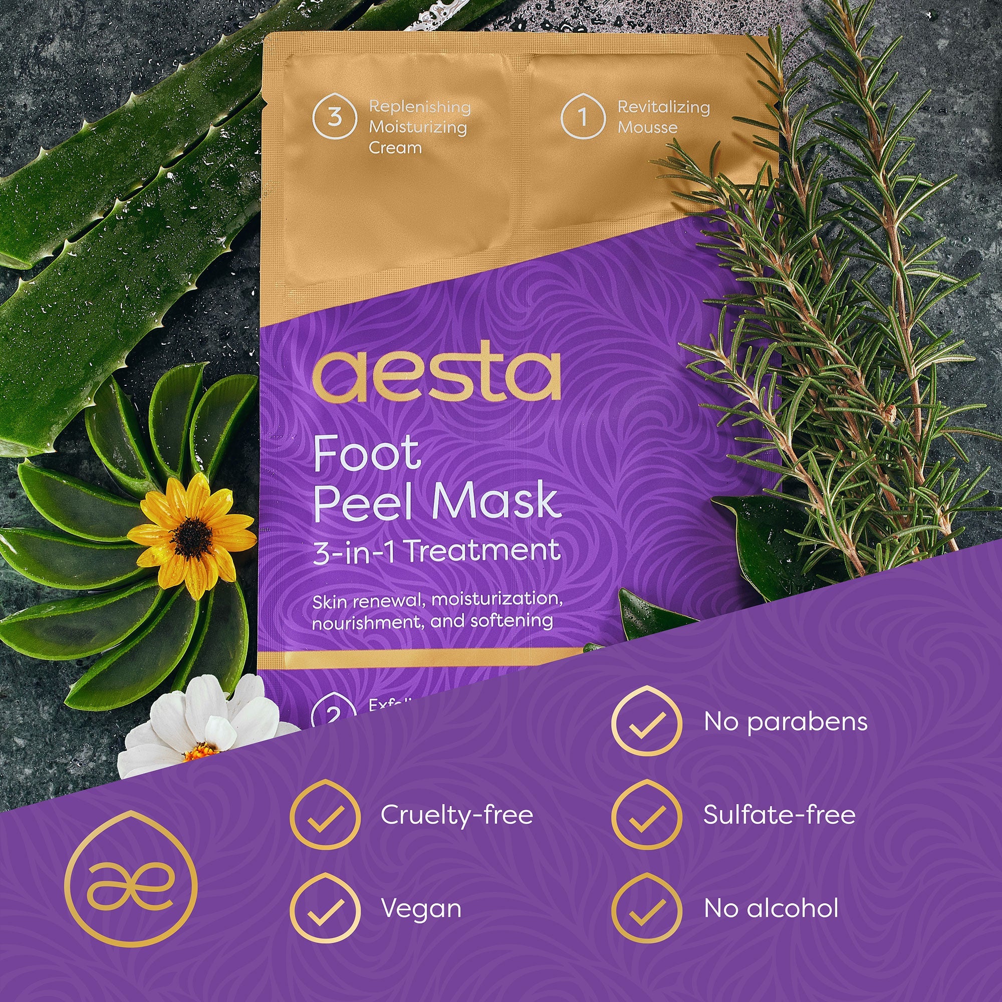 Aesta Foot Peel Mask, 3 - in - 1 - The Recovery Outlet