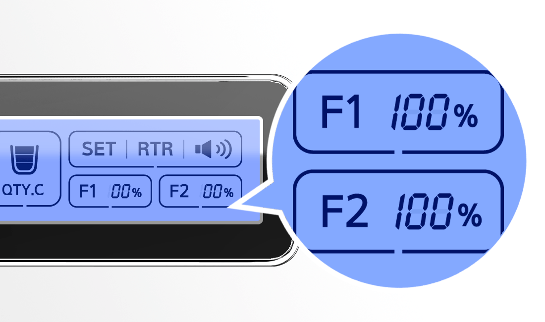 Tyent All-Edge 9 Turbo display showing filter status at 100% with control panel buttons