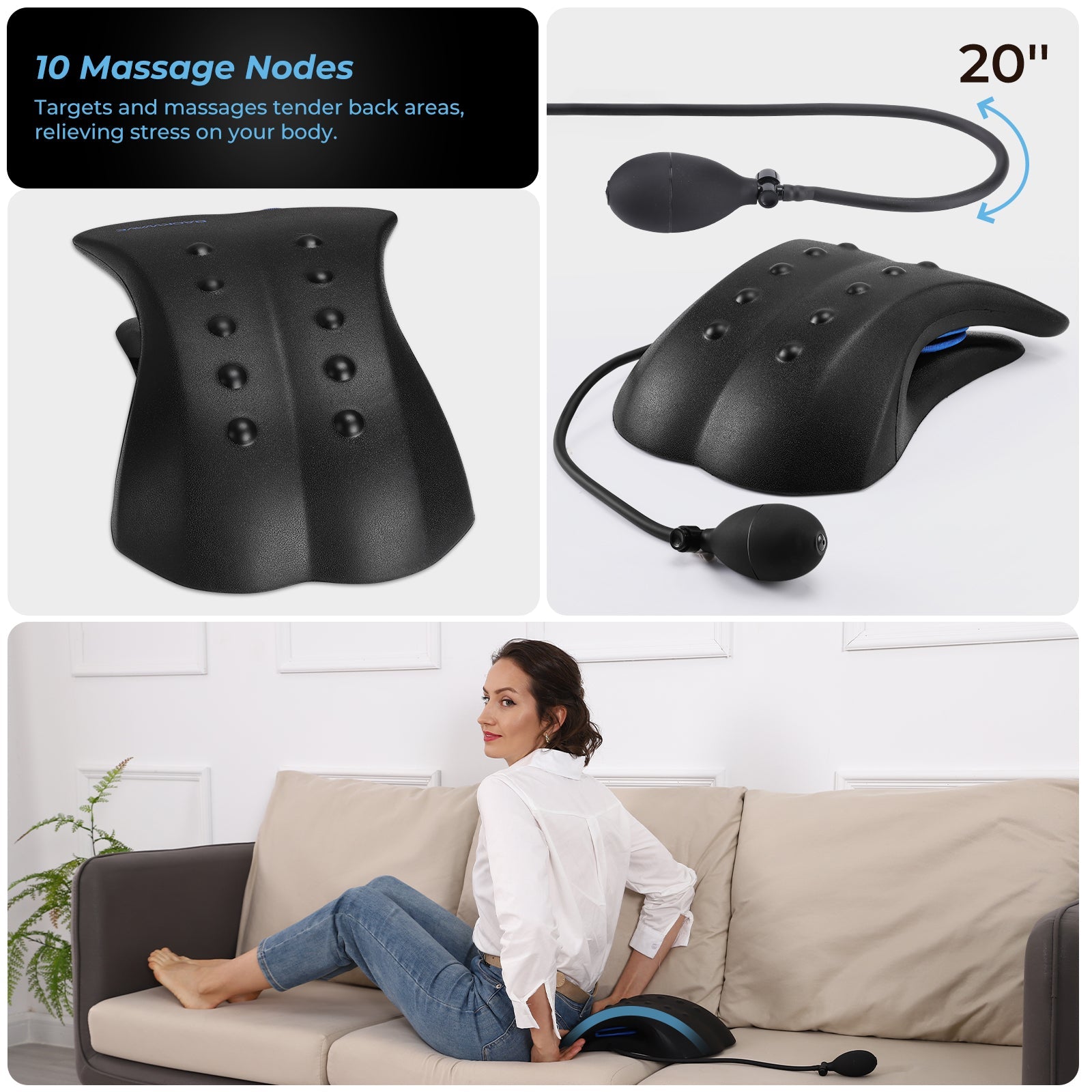 BackWave: Customizable Back Stretcher for Pain & Posture - The Recovery Outlet