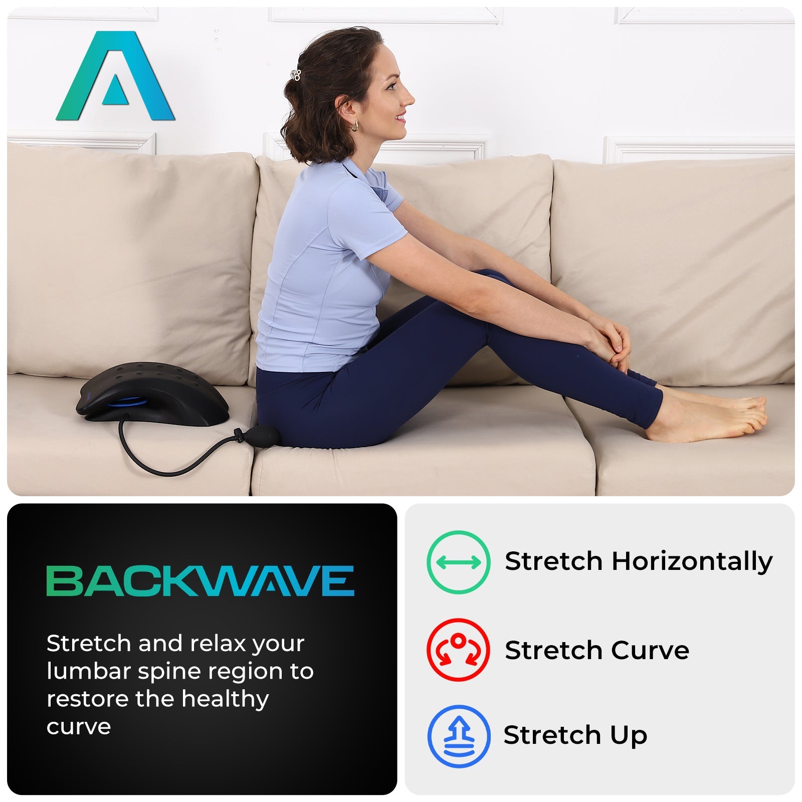 BackWave: Customizable Back Stretcher for Pain & Posture - The Recovery Outlet