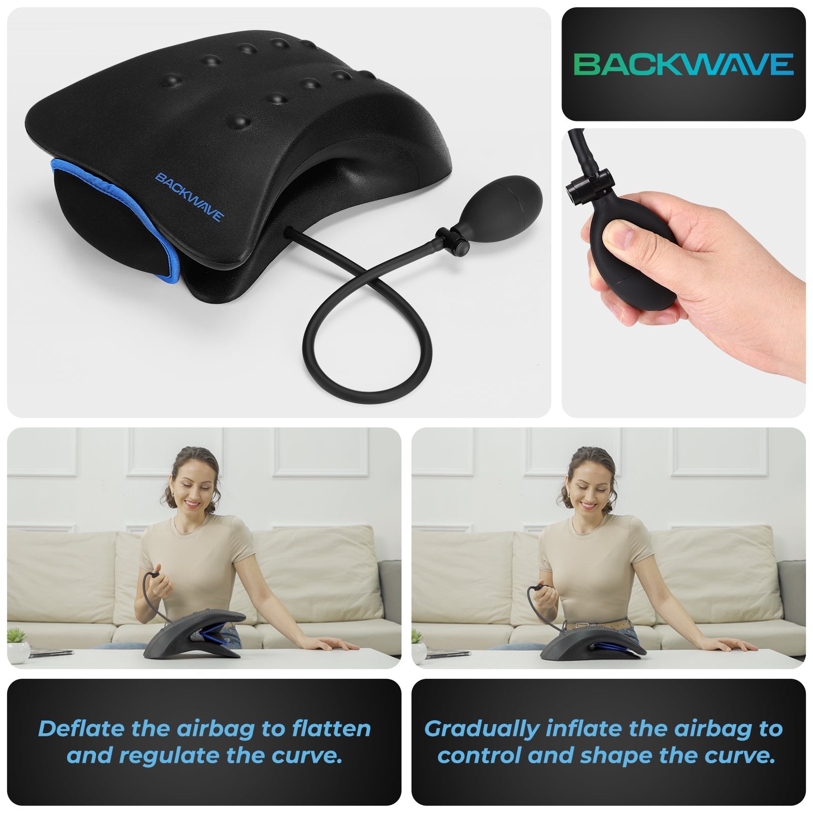BackWave: Customizable Back Stretcher for Pain & Posture - The Recovery Outlet