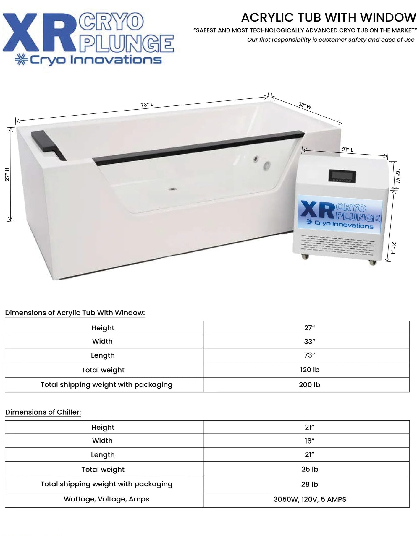 Cryo Plunge Acrylic Tub Window Edition | Cryo Innovations