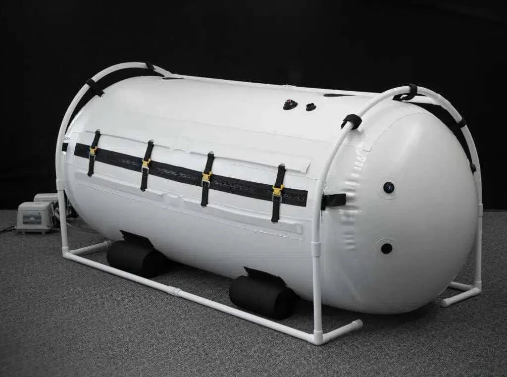 Summit to Sea The Dive Hyperbaric Chamber white spacious mild hyperbaric oxygen therapy unit with double-sided zippers and frame