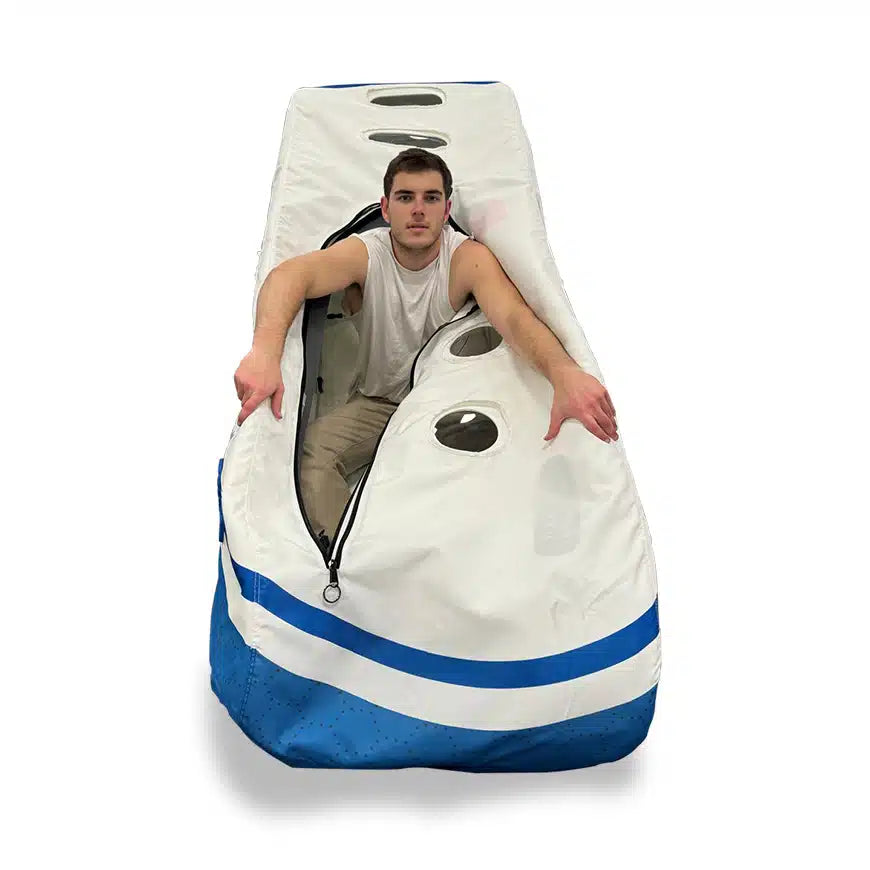 Detail of the 44 oz TPU soft-shell construction and heat-welded seams on the sitting chamber