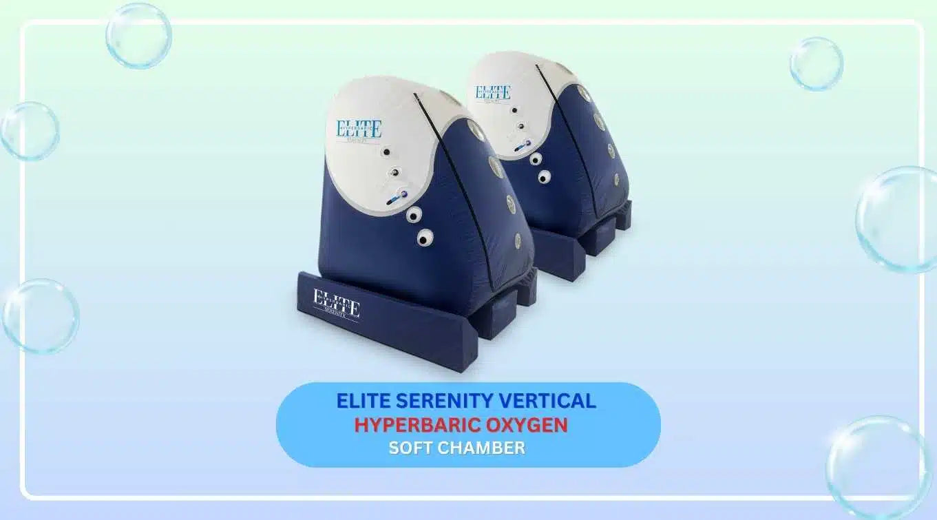 Serenity vertical walk-in soft shell hyperbaric oxygen chamber, front view