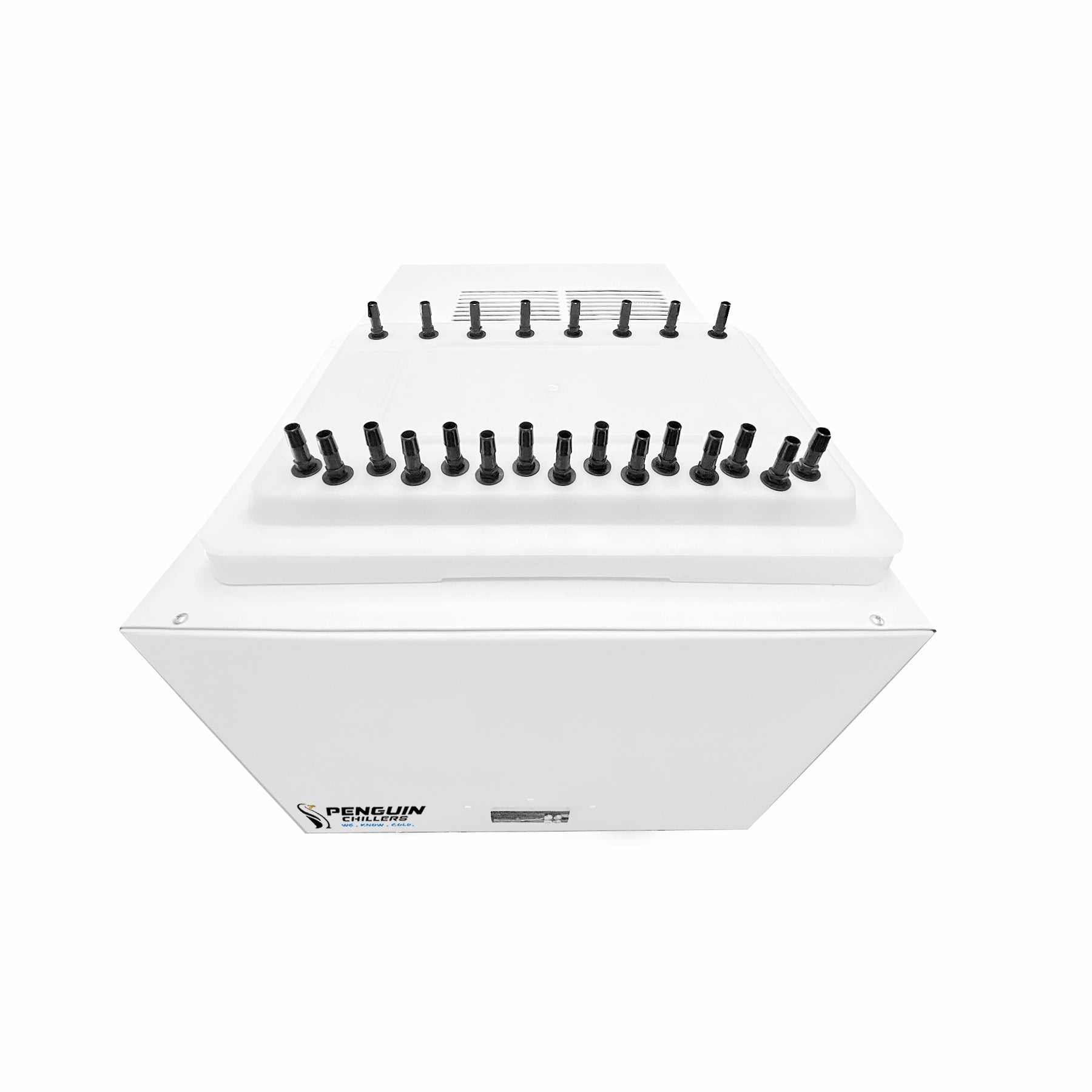 White Penguin Glycol Chiller with multiple coolant ports for fermenter cooling, 1 HP, 3-gallon capacity, efficient fermentation temperature control