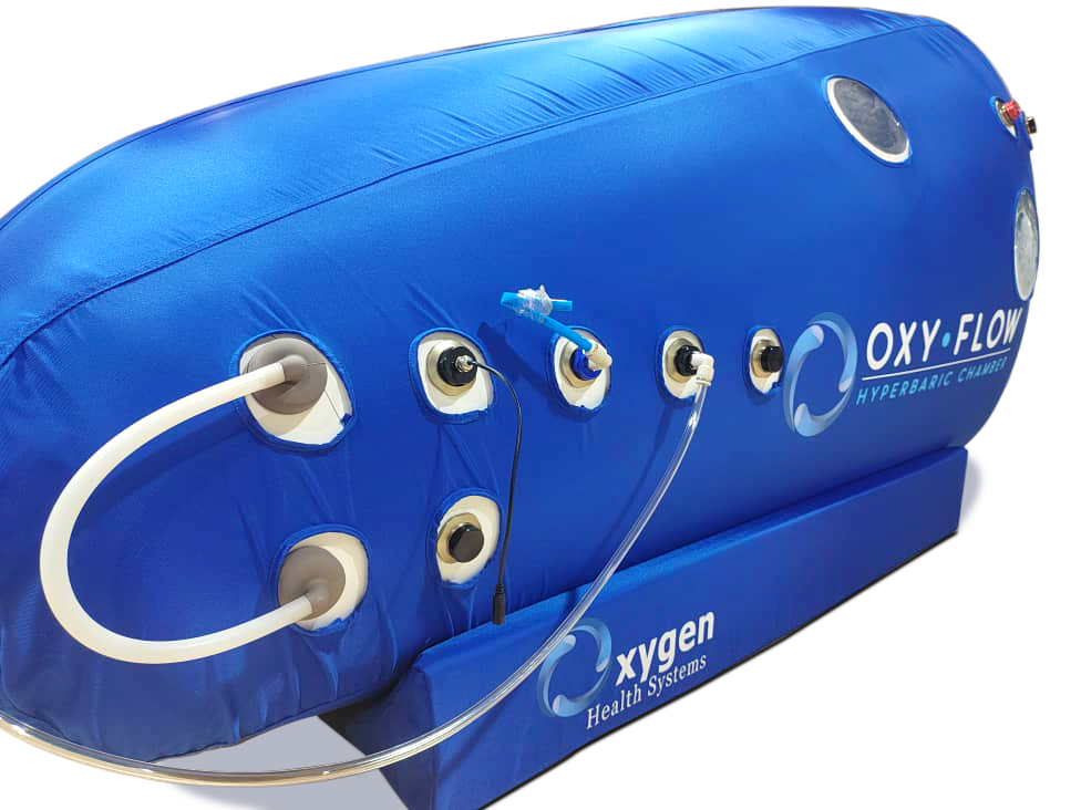 Front view of the sitting hyperbaric chamber zipper and entry panel
