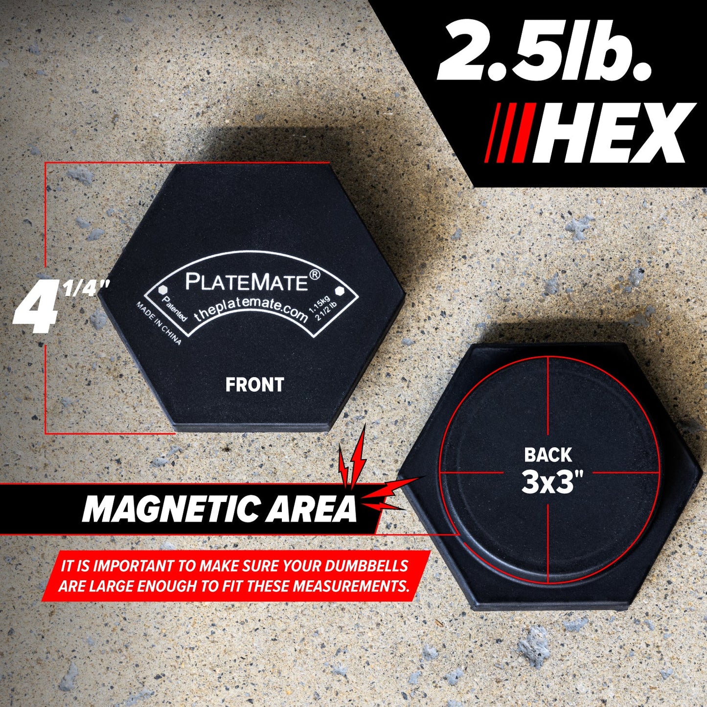2.5 lb Hex PlateMate (Pair) - The Recovery Outlet