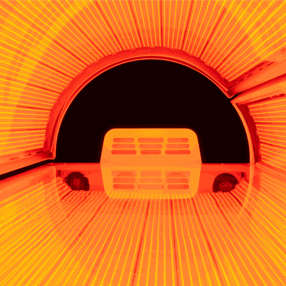 Red Light Therapy Bed with 360-degree LEDs and cooling fans for home and commercial use
