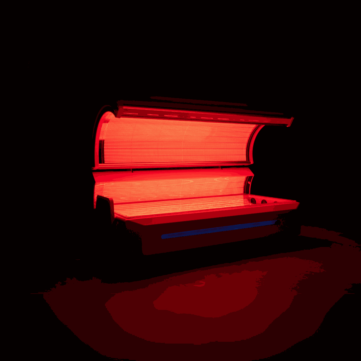 Red Light Therapy Bed with 360-degree LEDs and cooling fans for home and commercial use