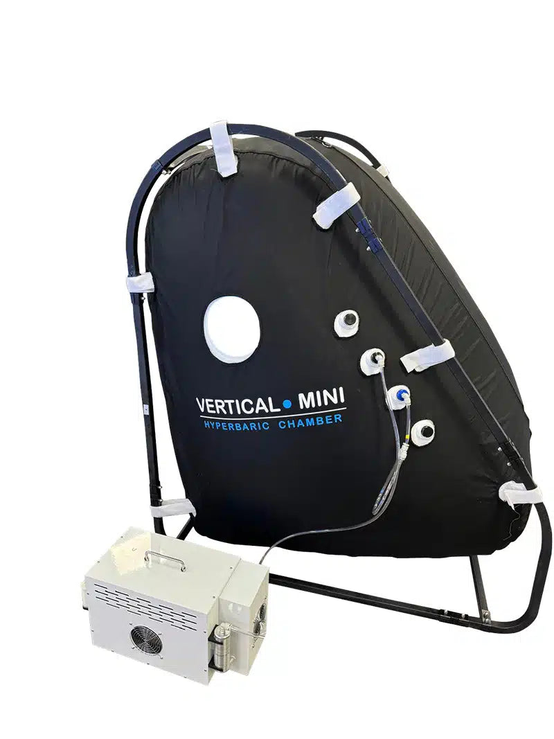 Vertical sitting hyperbaric chamber detail showing transparent viewport windows