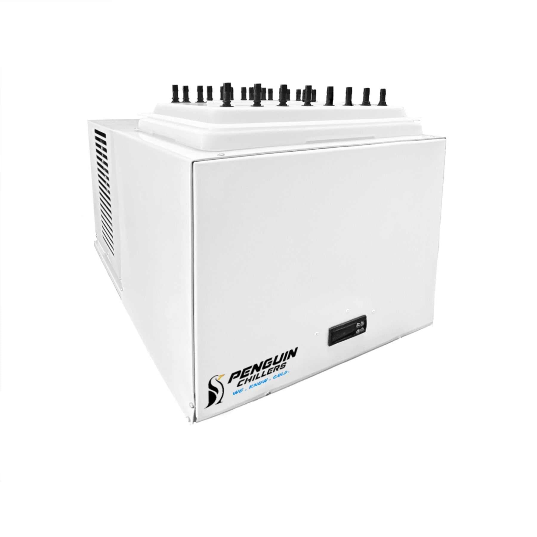 Penguin Glycol Chiller 1 HP white fermentation cooling unit with multiple valves and digital controller