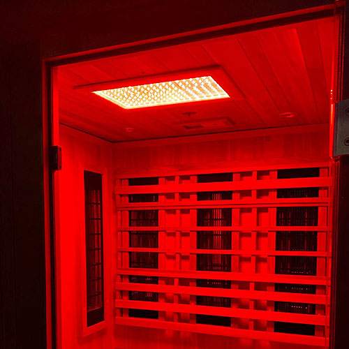 Finnmark FD-4 Trinity infrared and steam sauna combo with red light therapy and traditional Finnish sauna features