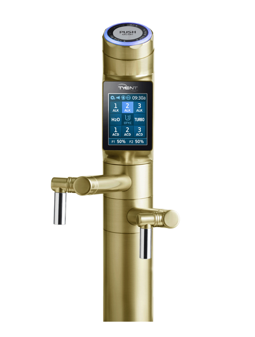 Tyent UCE-13 PLUS Gold under-counter water ionizer with touch screen and sleek gold design