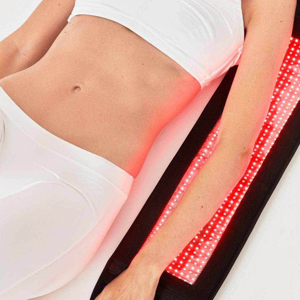 Nushape LipoWrap red and infrared LED fat loss and cellulite reduction belt on abdomen