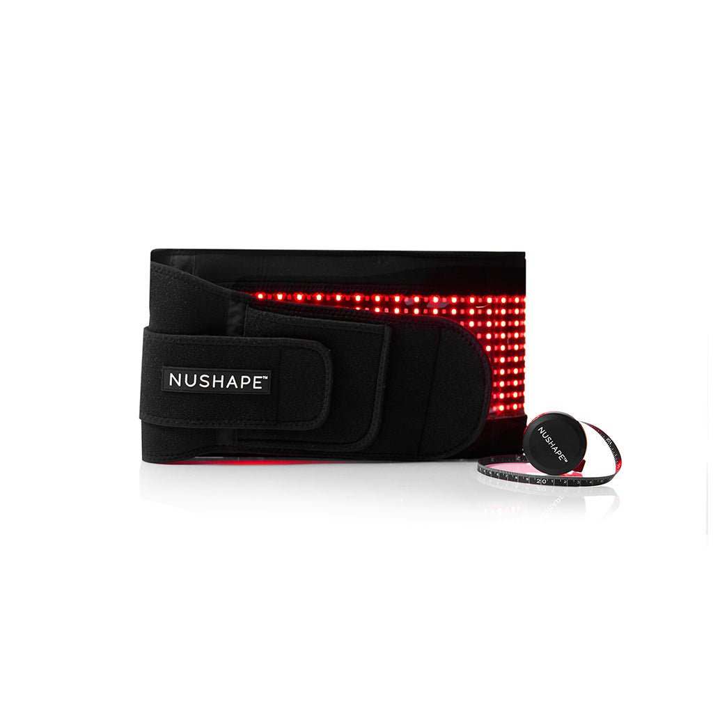 Nushape LipoWrap red and infrared LED belt for fat loss and cellulite reduction with 600 clinical-strength LEDs and flexible neoprene wrap