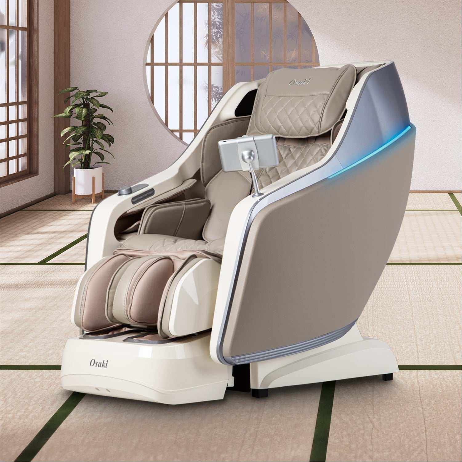 JP-Nexus 4D massage chair with SL-Track, zero-gravity recline, lumbar heat therapy, air compression, and reflexology foot rollers for full-body relief and recovery