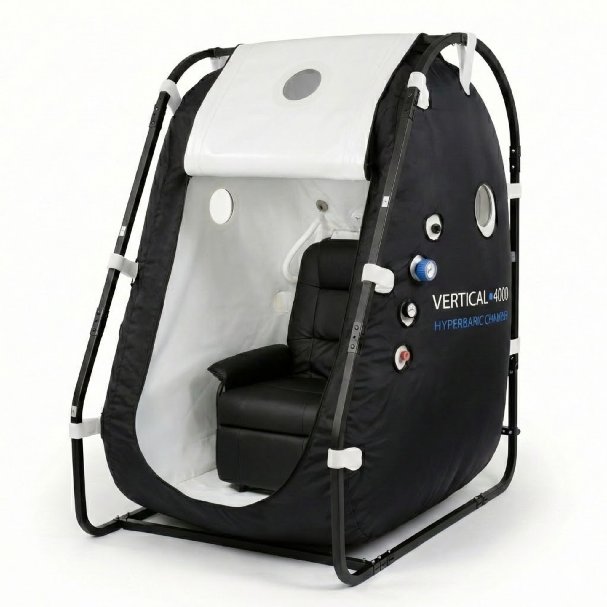 MC4000U walk-in hyperbaric chamber with U-shape zipper door opened for wheelchair-accessible entry