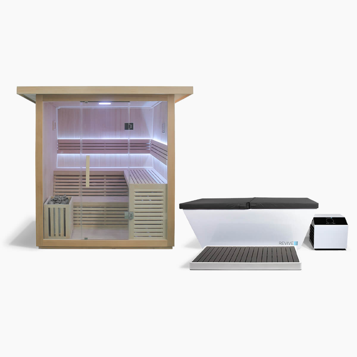 Revive 6 Person Traditional Sauna & Acrylic Cold Plunge Bundle