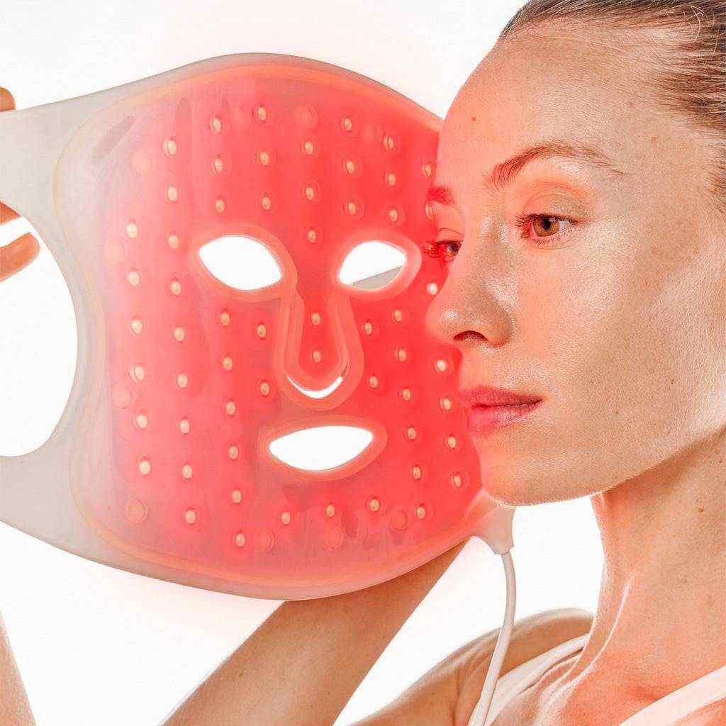 Red light therapy mask used for red light therapy for rosacea and sensitive skin
