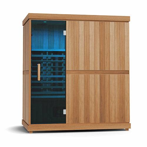Finnmark FD-3 full spectrum infrared sauna with wooden exterior and glass door for 3-4 persons