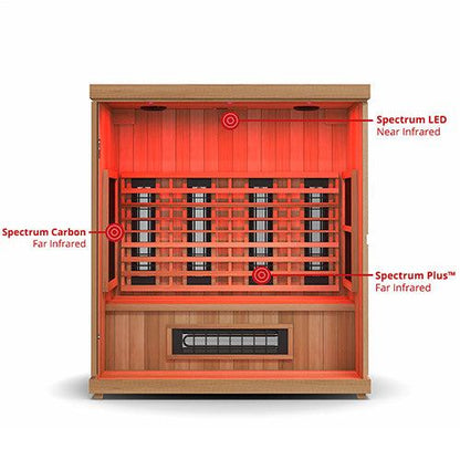 Finnmark FD-3 full spectrum infrared sauna with carbon and Spectrum Plus heaters for deep, full-body heat therapy