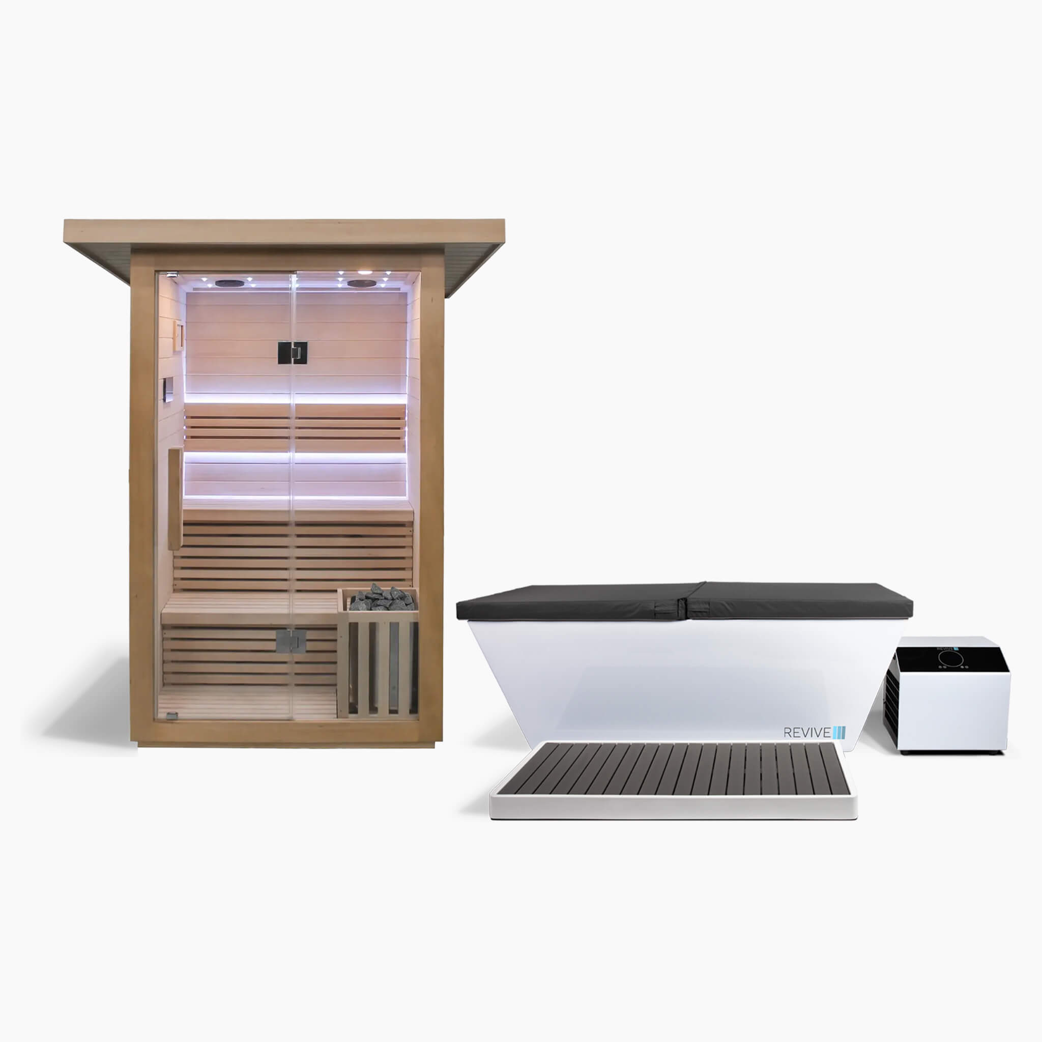 2 Person Traditional Sauna & Acrylic Plunge - The Recovery Outlet