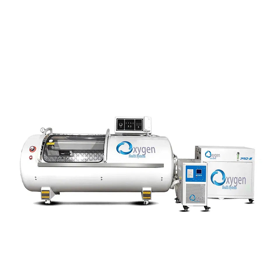34-inch diameter hard shell hyperbaric oxygen chamber with stainless steel body