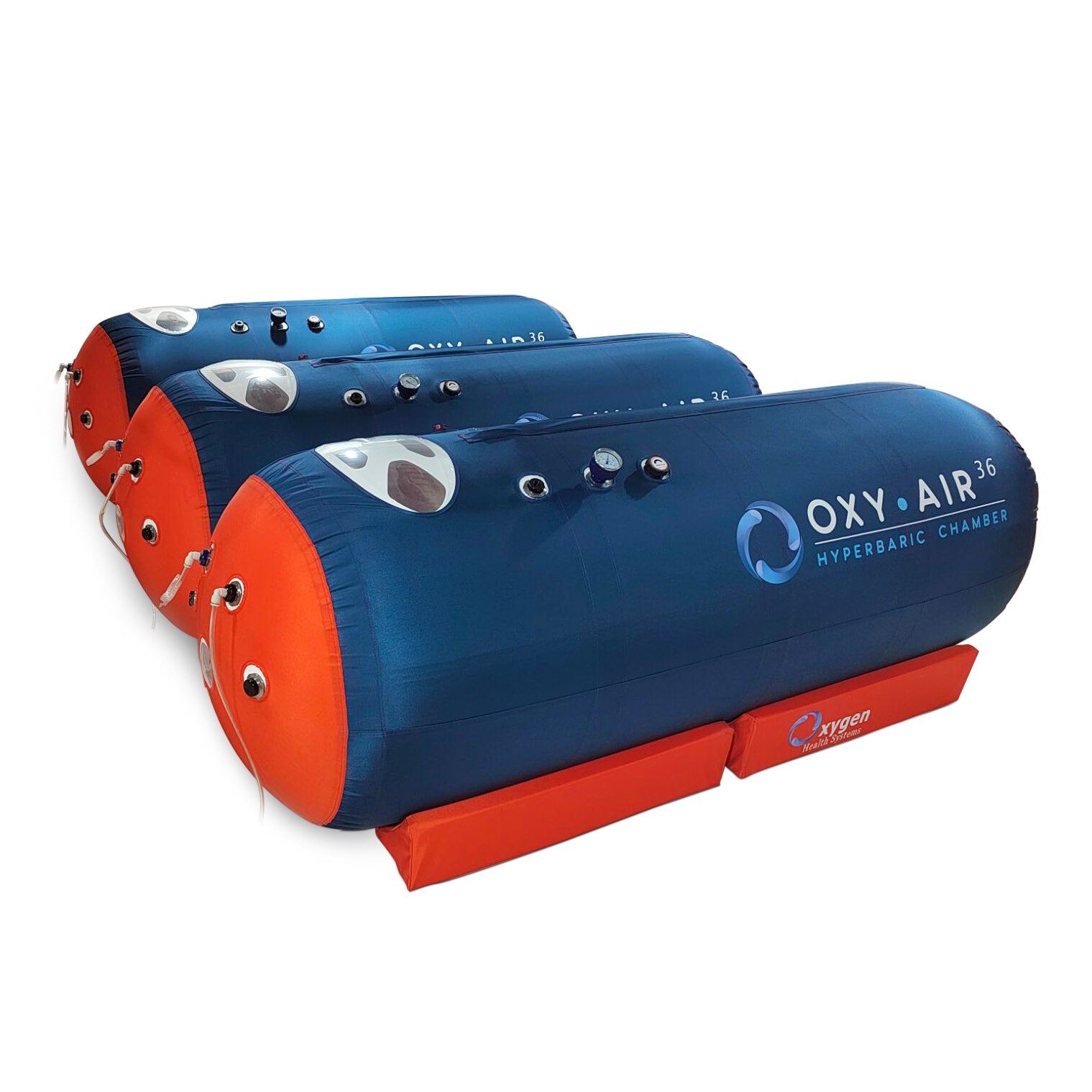 36-inch lie-down hyperbaric oxygen chamber at 1.4 ATA, full exterior view