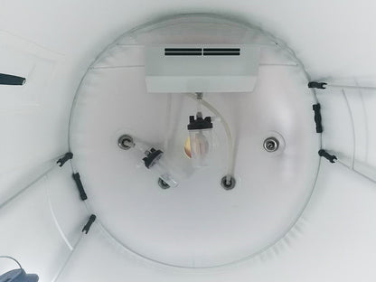 Air-conditioned soft-shell hyperbaric oxygen chamber detail