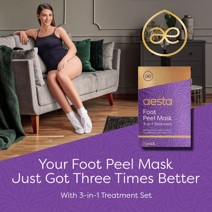 Aesta Foot Peel Mask, 3 - in - 1 - The Recovery Outlet
