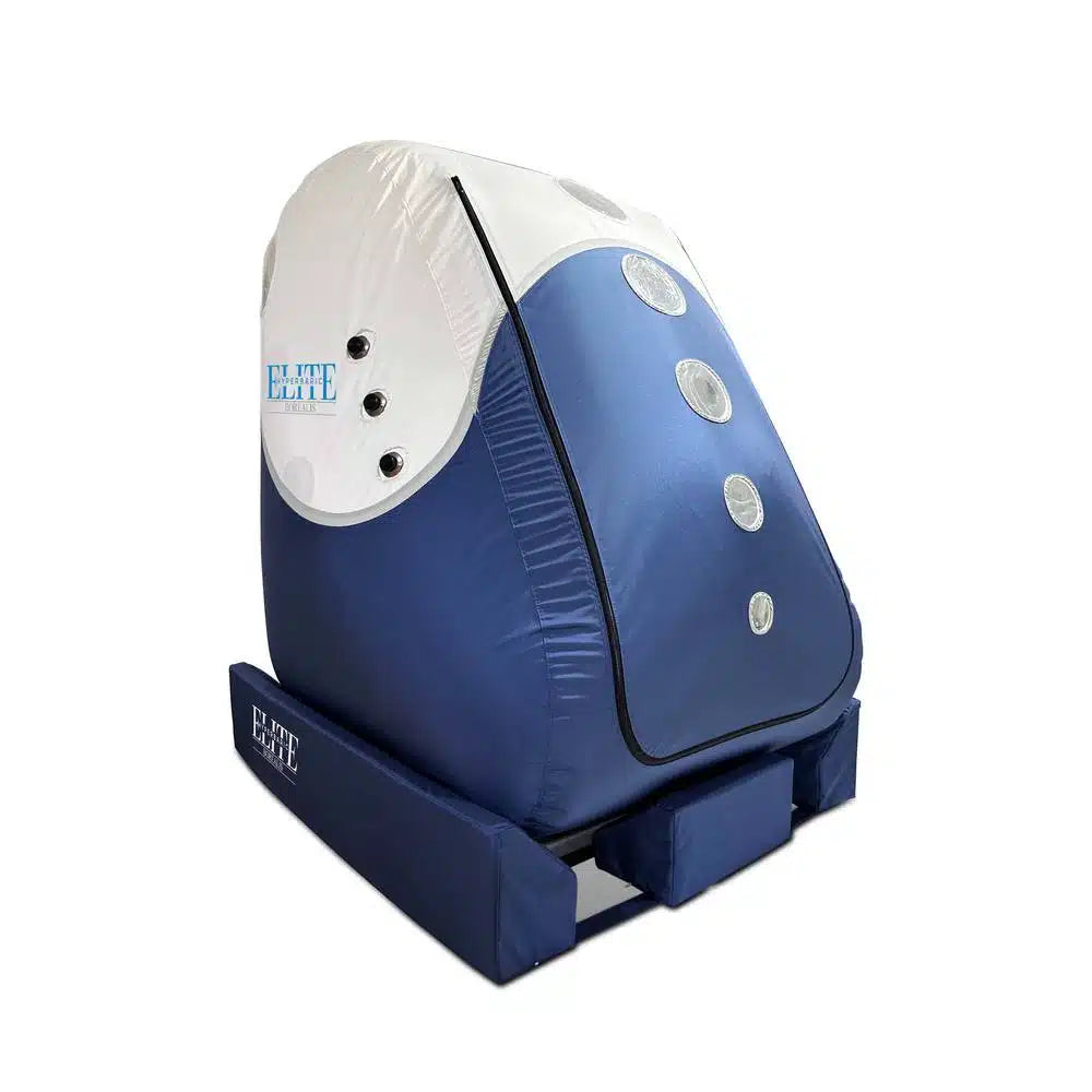 Borealis vertical sitting-type 1.4 ATA soft-shell hyperbaric oxygen chamber, full exterior view