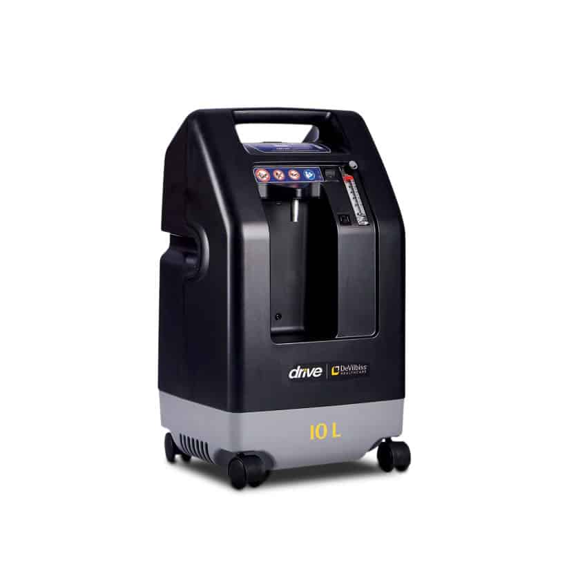 Drive DeVilbiss 10 LPM FDA-approved oxygen concentrator at 95%+ purity