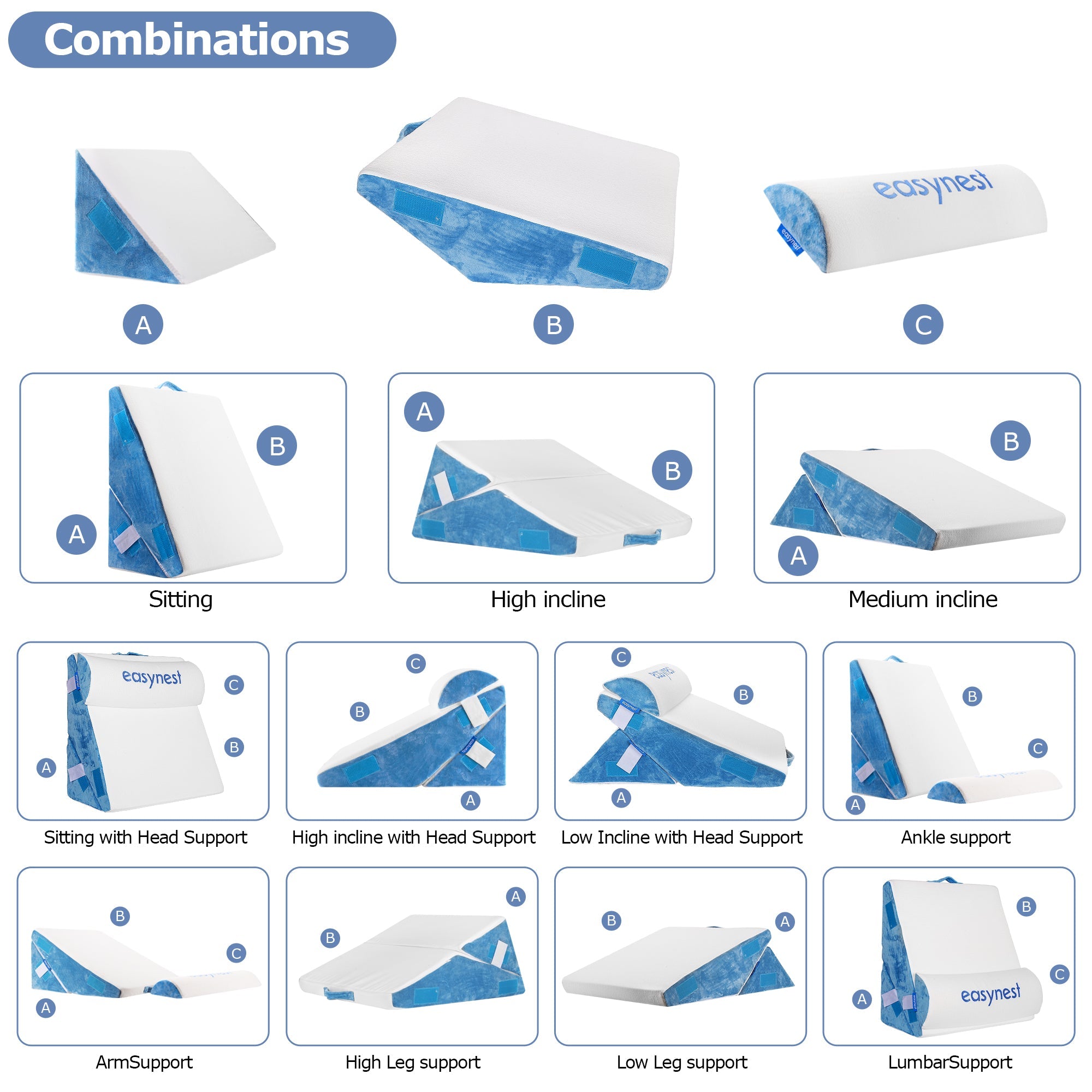 EasyNest Bed Wedge Pillow | Acid Reflux, Snoring & Sleep - The Recovery Outlet