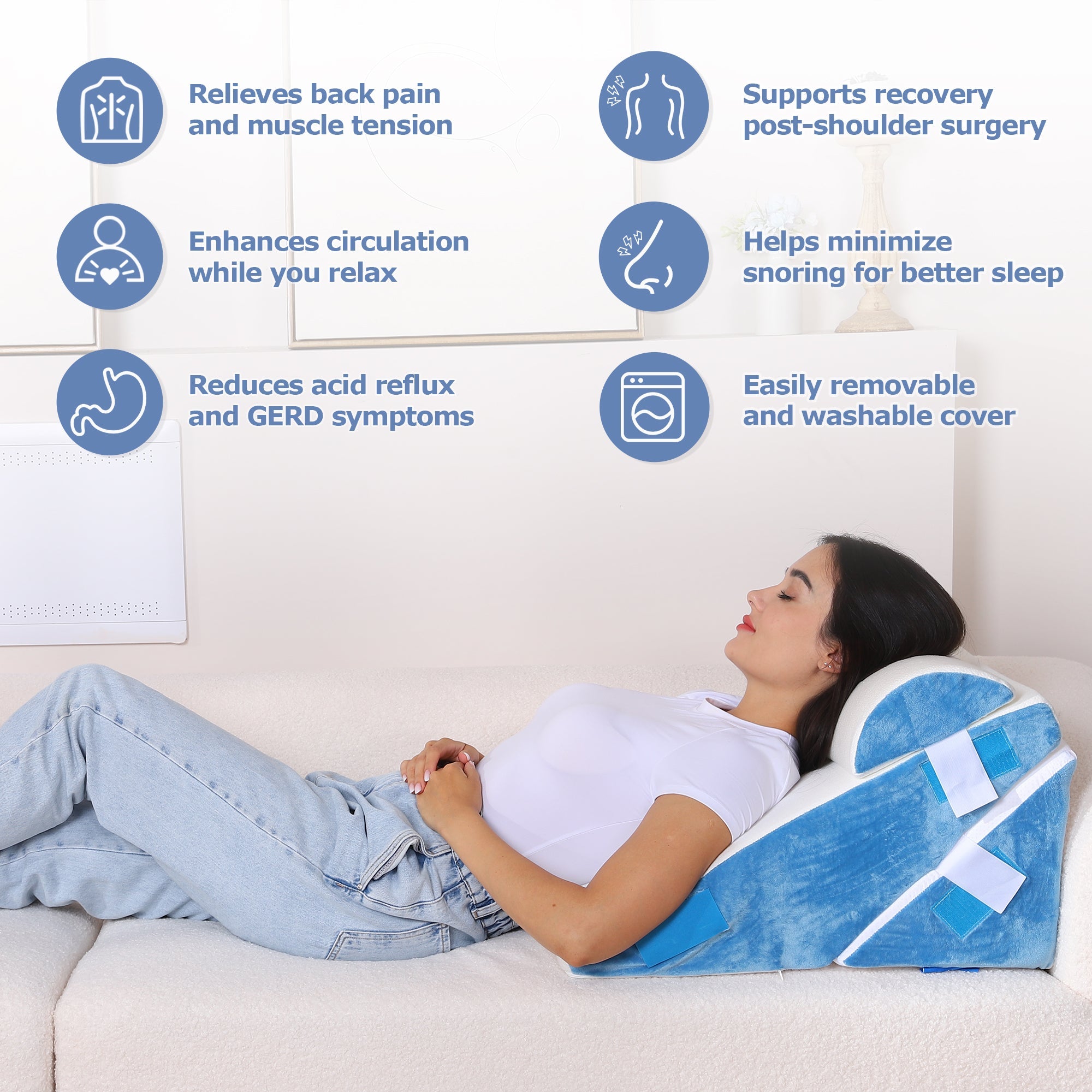 EasyNest Bed Wedge Pillow | Acid Reflux, Snoring & Sleep - The Recovery Outlet