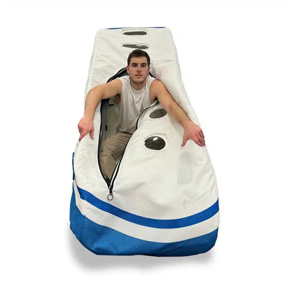 Detail of the 44 oz TPU soft-shell construction and heat-welded seams on the sitting chamber