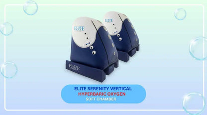 Serenity vertical walk-in soft shell hyperbaric oxygen chamber, front view