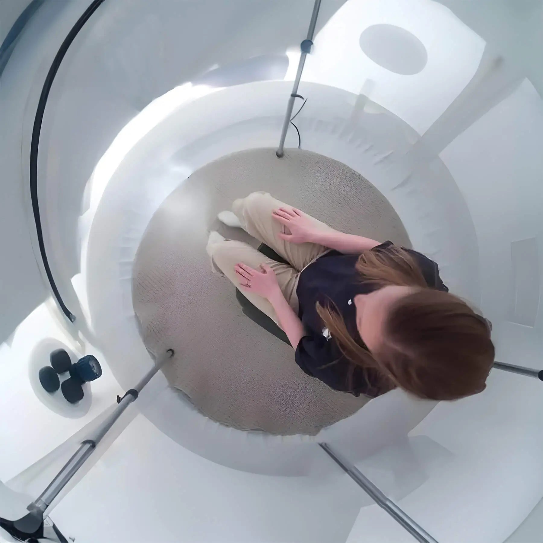 woman-inside-a-60-inch-vertical-hyperbaric-chamber