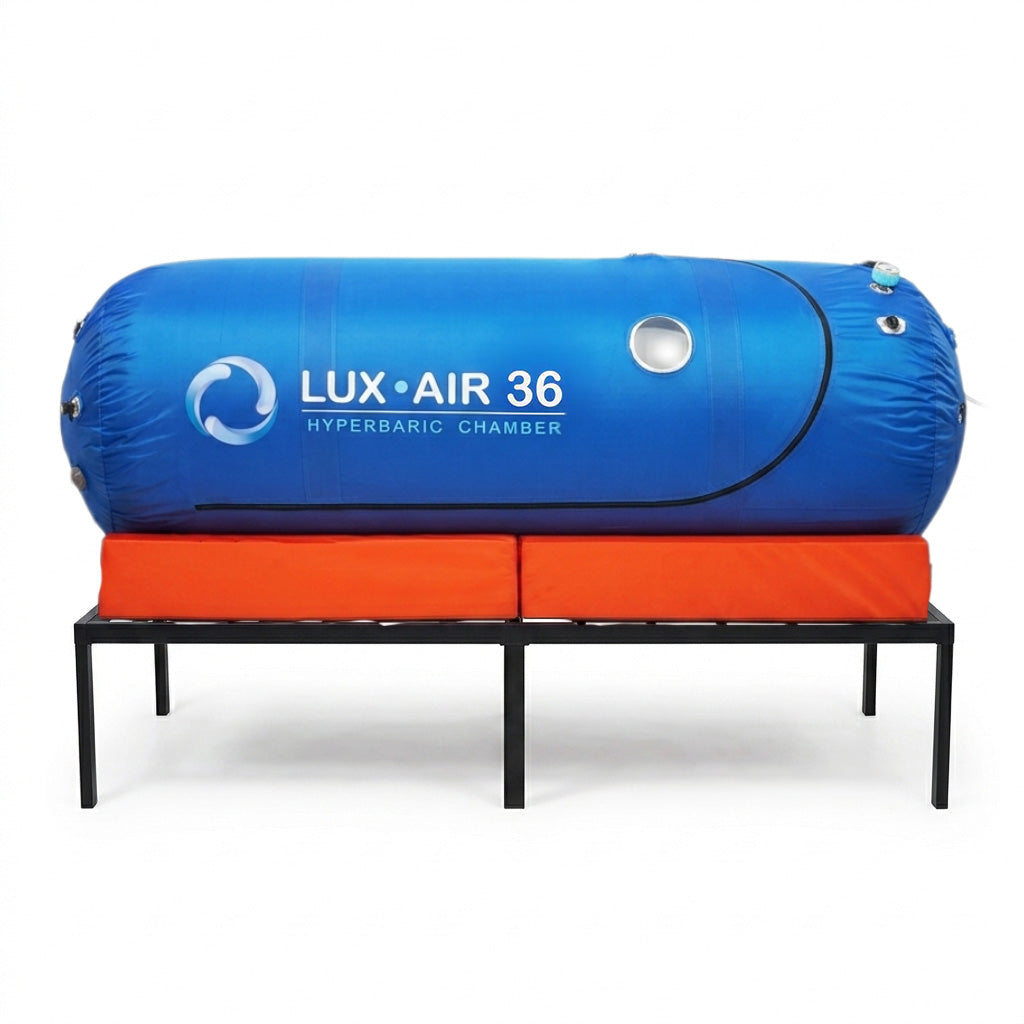 36-inch soft-shell lie-down hyperbaric oxygen chamber, full exterior view