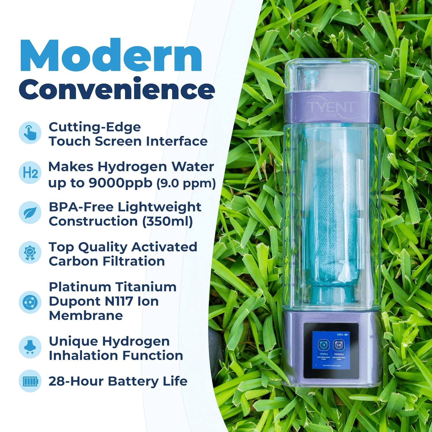 Tyent Portable Hydrogen Bottle - Royal - The Recovery Outlet