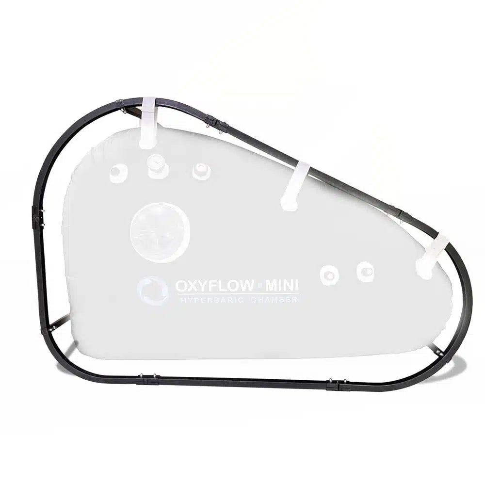 External metal support frame for the OxyFlow Mini sitting hyperbaric chamber