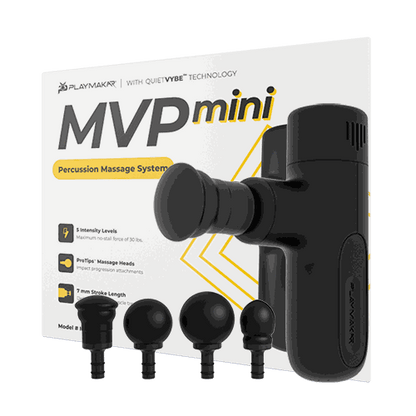 MVPmini Percussion Massage System with five massage heads and portable design