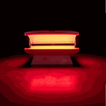 Red Light Recovery system Bed with Biotech tunnel design, 30,000+ LEDs, cooling fans, Bluetooth speakers, and LCD control for home and commercial use