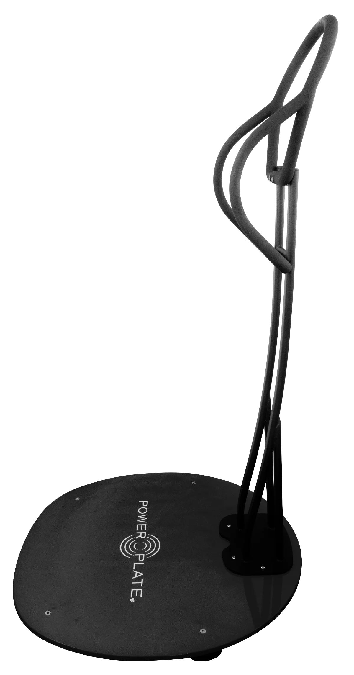 Power Plate MOVE Stability Bar accessory attached, side angle of the whole-body vibration trainer