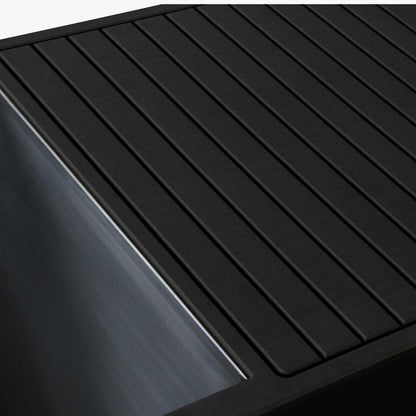 Luxury Plunge black insulated stainless steel tub with cooling coil system and sleek design